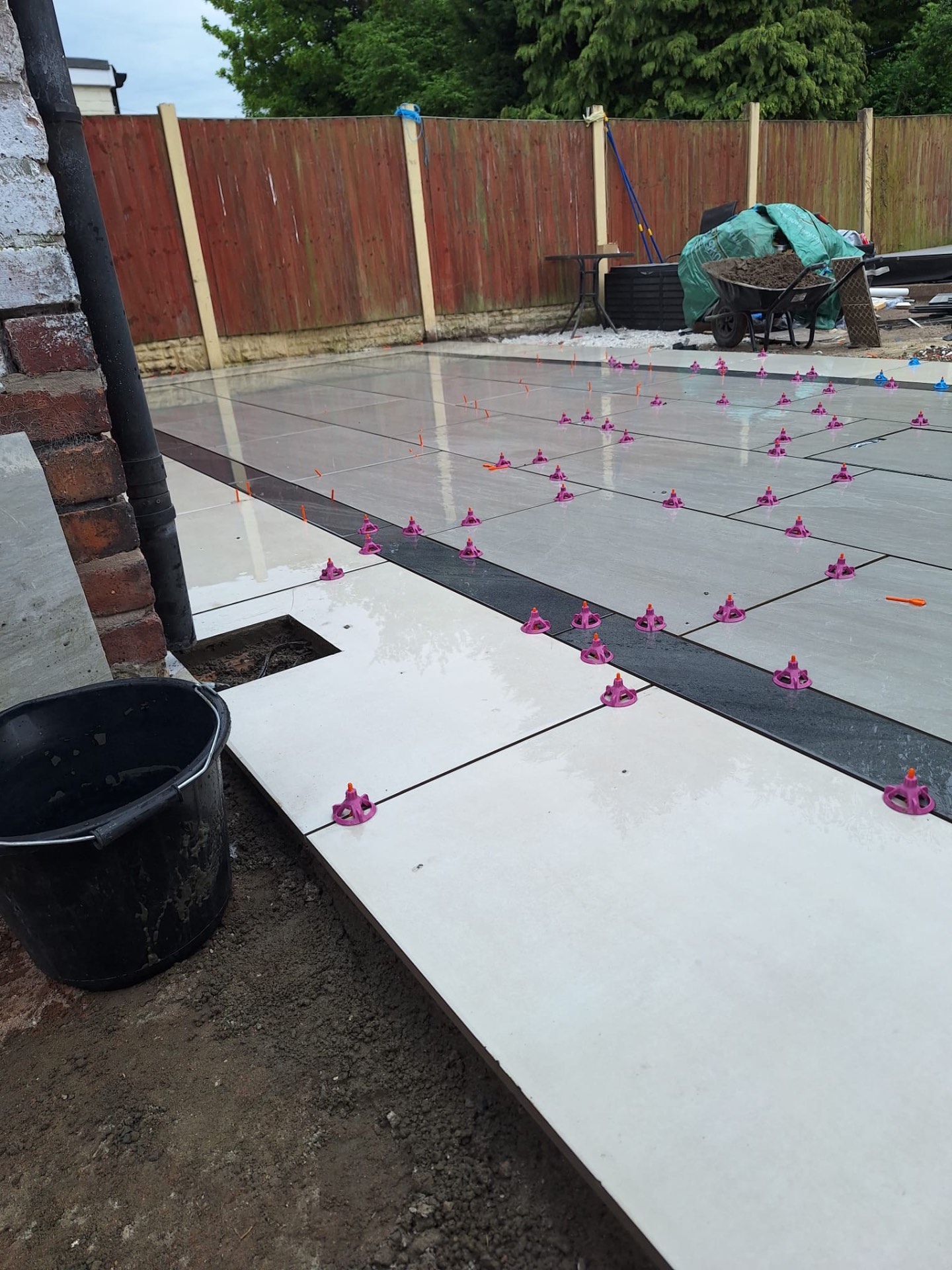 Porcelain patio installation in Chester